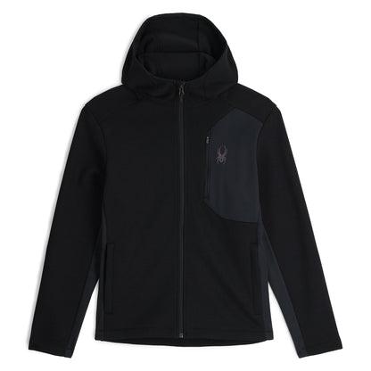 Mens Bandit Hooded Fleece Jacket - Black | Spyder Midlayers