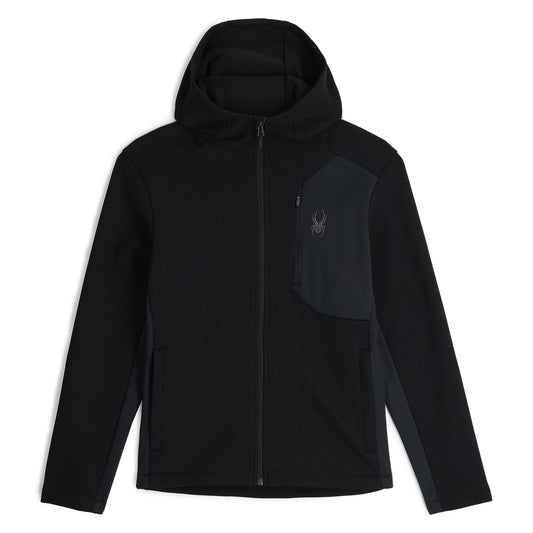 Mens Bandit Hooded Fleece Jacket - Black | Spyder Midlayers