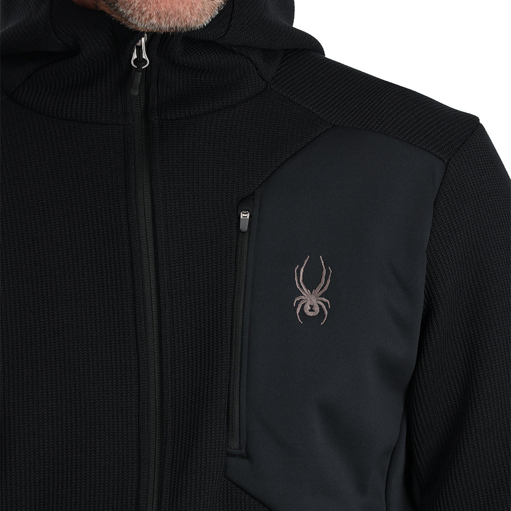 Mens Bandit Hooded Fleece Jacket - Black | Spyder Midlayers