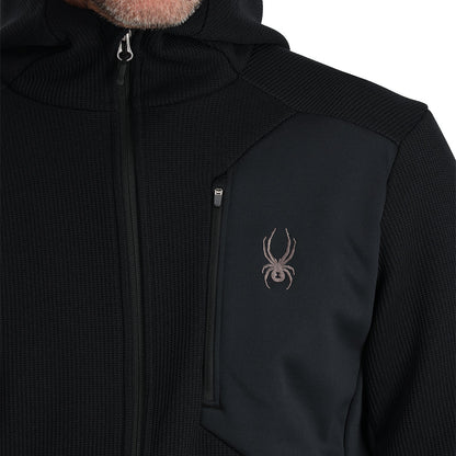 Mens Bandit Hooded Fleece Jacket - Black | Spyder Midlayers
