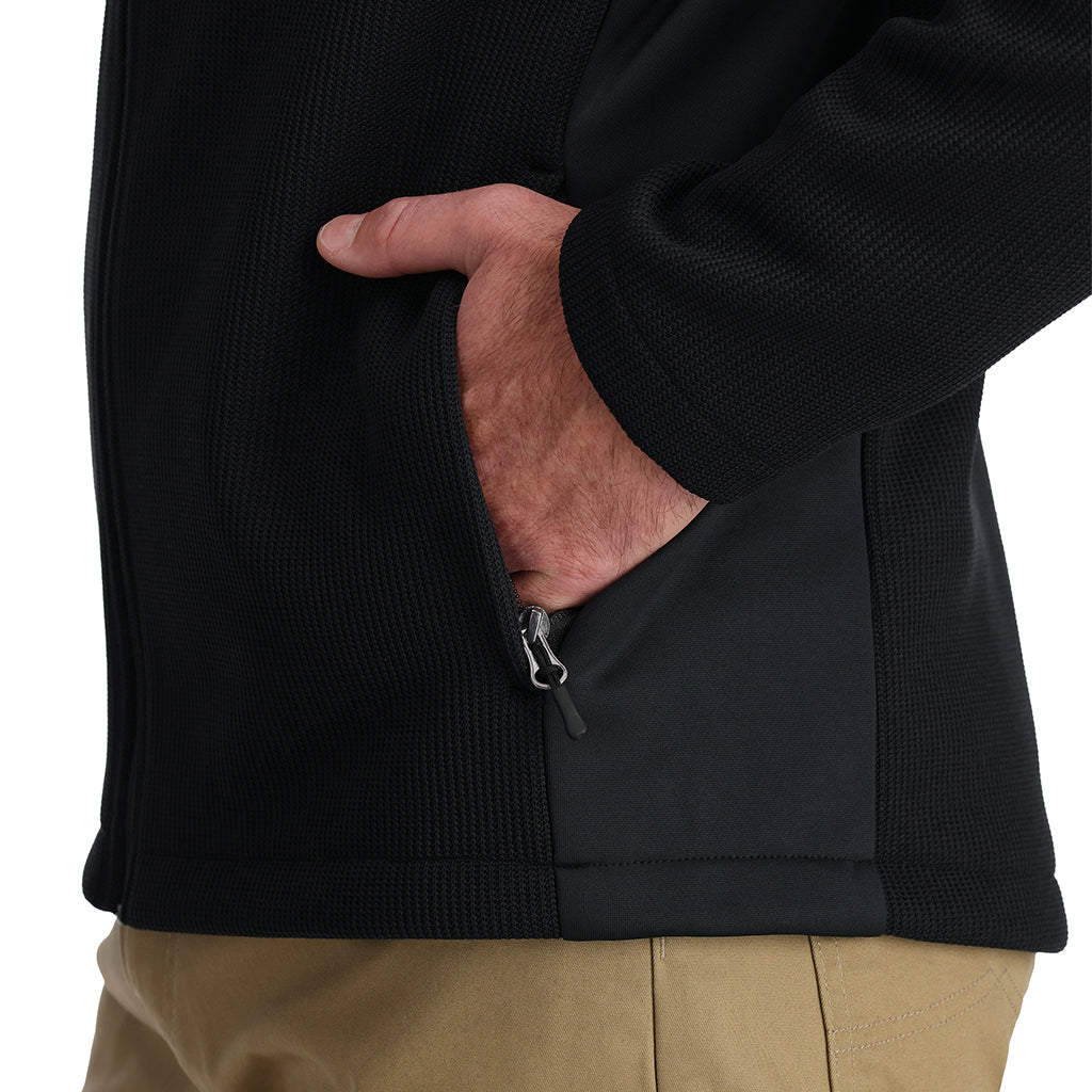 Mens Bandit Hooded Fleece Jacket - Black | Spyder Midlayers