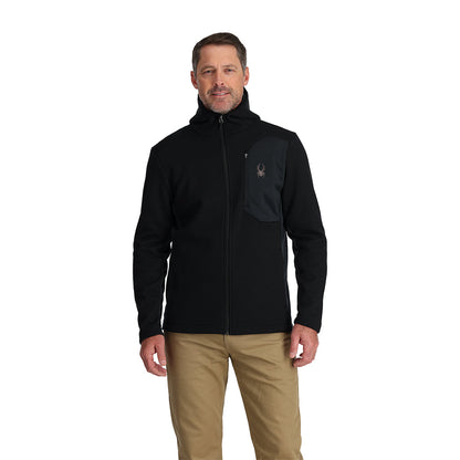 Mens Bandit Hooded Fleece Jacket - Black | Spyder Midlayers
