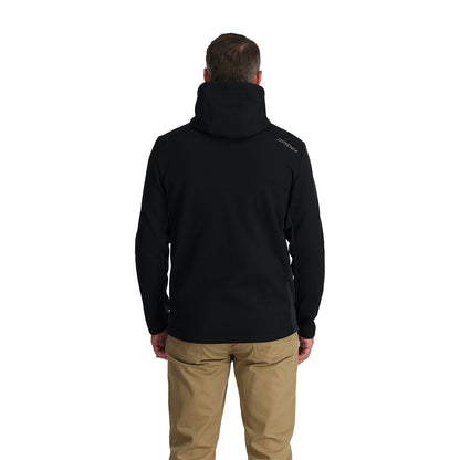 Mens Bandit Hooded Fleece Jacket - Black | Spyder Midlayers