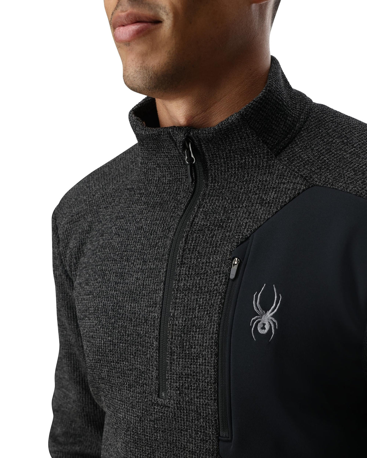 Men's Bandit Half Zip Jacket - Limestone Black | Spyder Midlayers