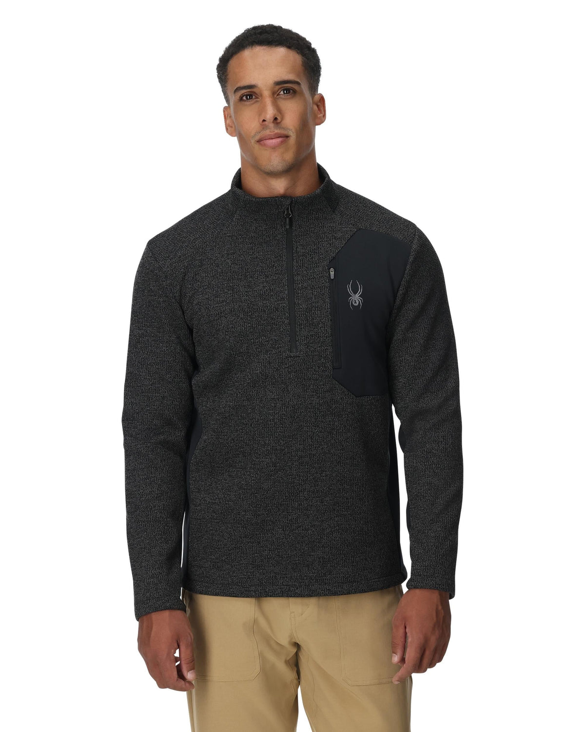 Men's Bandit Half Zip Jacket - Limestone Black | Spyder Midlayers