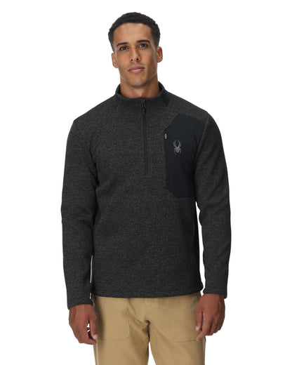 Men's Bandit Half Zip Jacket - Limestone Black | Spyder Midlayers