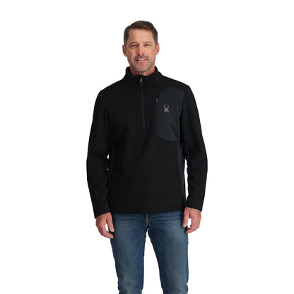 Men's Bandit Half Zip Jacket - Black | Spyder Midlayers