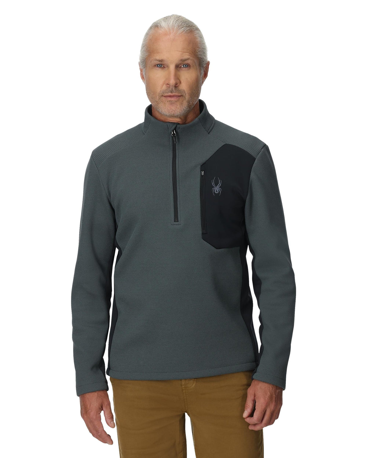Men's Bandit Half Zip Jacket- Slate Blue | Spyder Midlayers