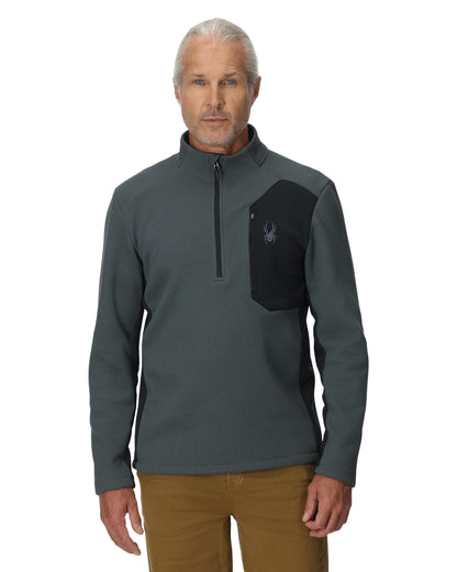 Men's Bandit Half Zip Jacket- Slate Blue | Spyder Midlayers