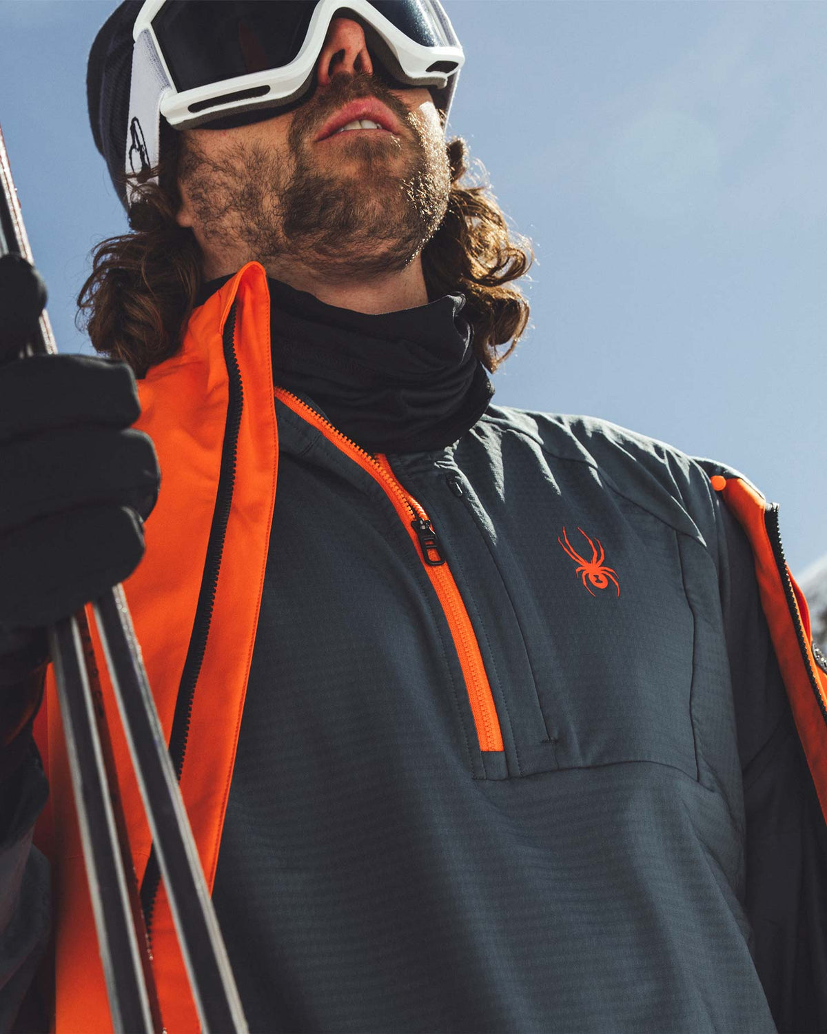 Men's GridWeb™ Half Zip Fleece - Slate Blue | Spyder Midlayers