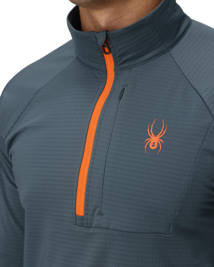 Men's GridWeb™ Half Zip Fleece - Slate Blue | Spyder Midlayers