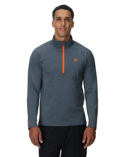 Men's GridWeb™ Half Zip Fleece - Slate Blue | Spyder Midlayers