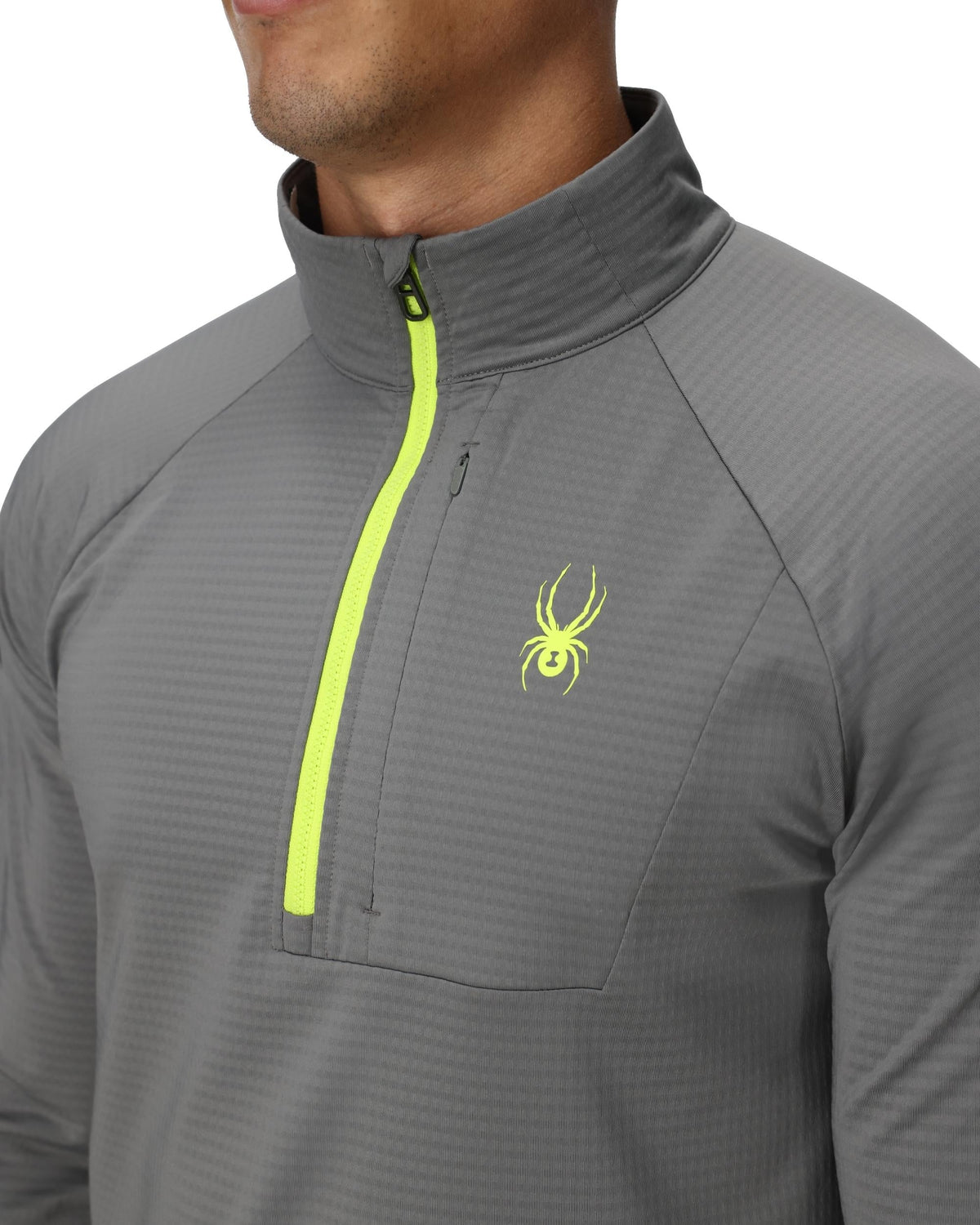 Men's GridWeb™ Half Zip Fleece - Storm | Spyder Midlayers