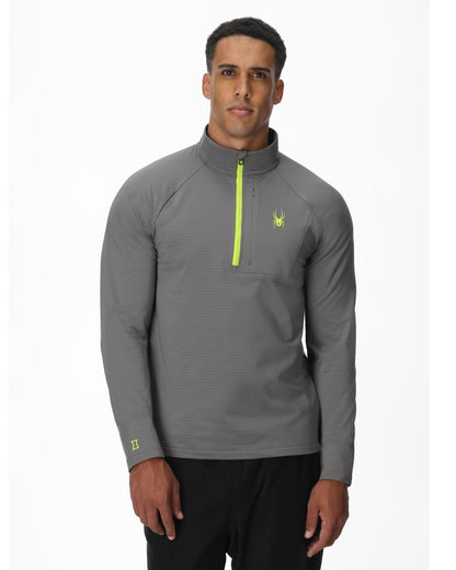 Men's GridWeb™ Half Zip Fleece - Storm | Spyder Midlayers