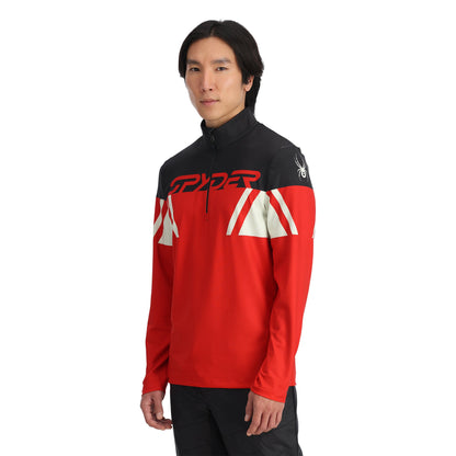 Men's Podium Half Zip T-Neck - Spyder Red | Spyder Midlayers|Baselayers