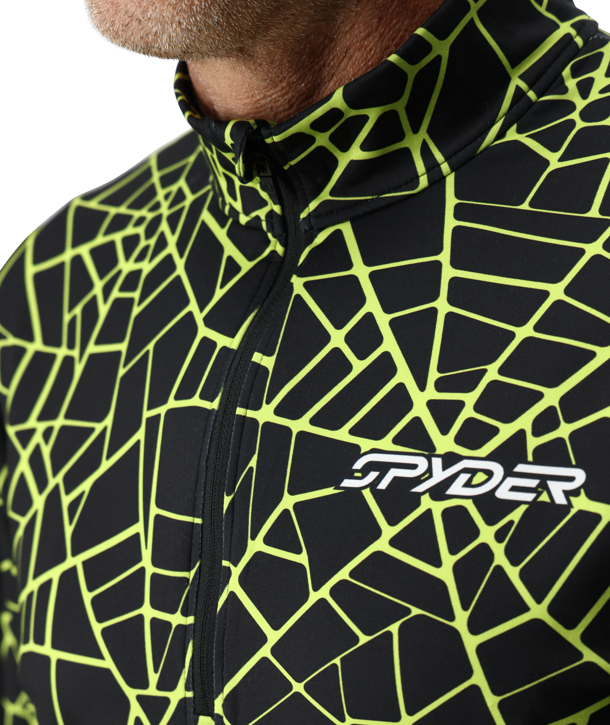 Mens Podium Half Zip T-Neck - Black | Spyder Midlayers|Baselayers