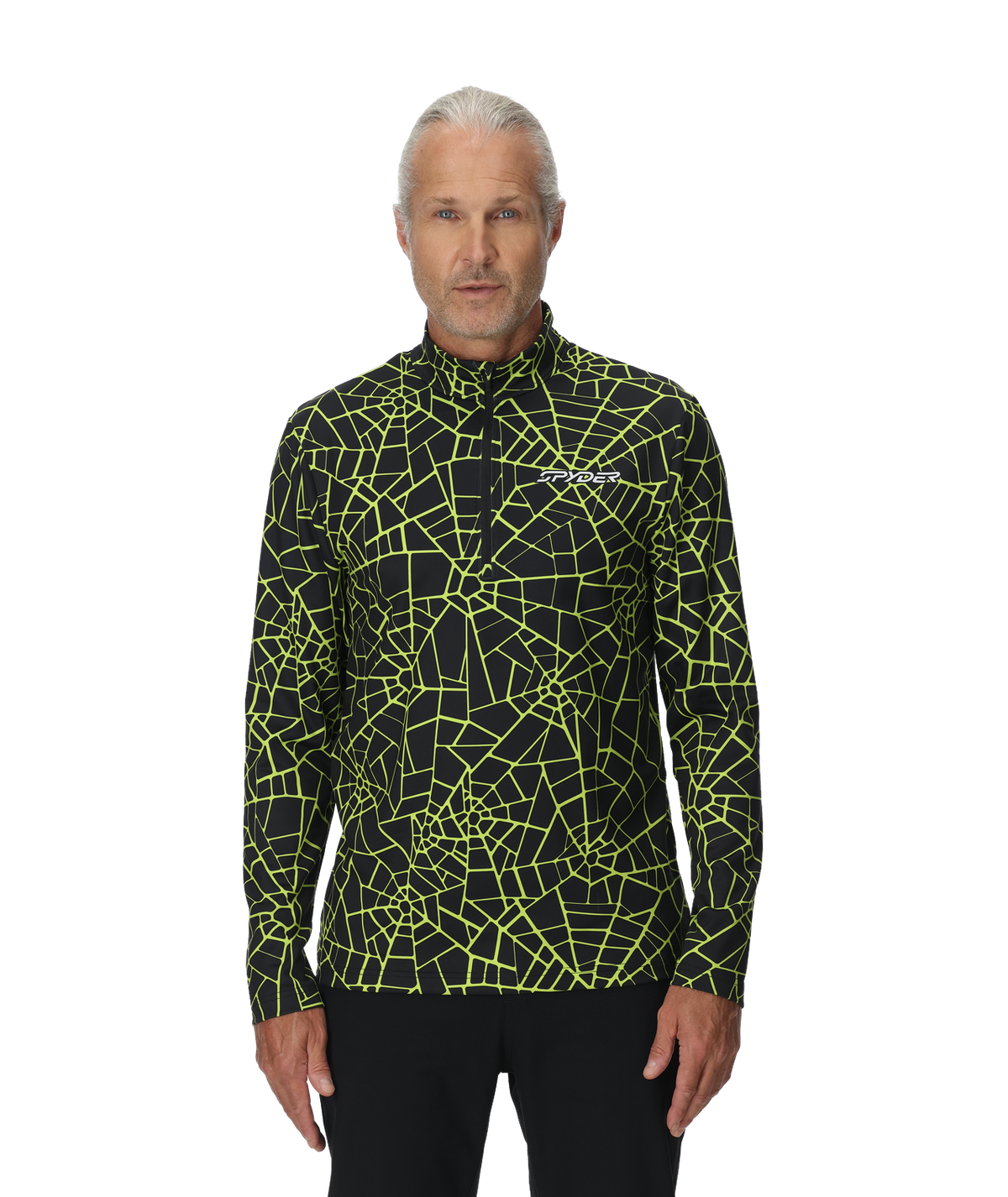 Mens Podium Half Zip T-Neck - Black | Spyder Midlayers|Baselayers