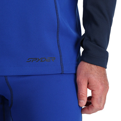 Men's Stretch Charger Crew - Electric Blue | Spyder Baselayers