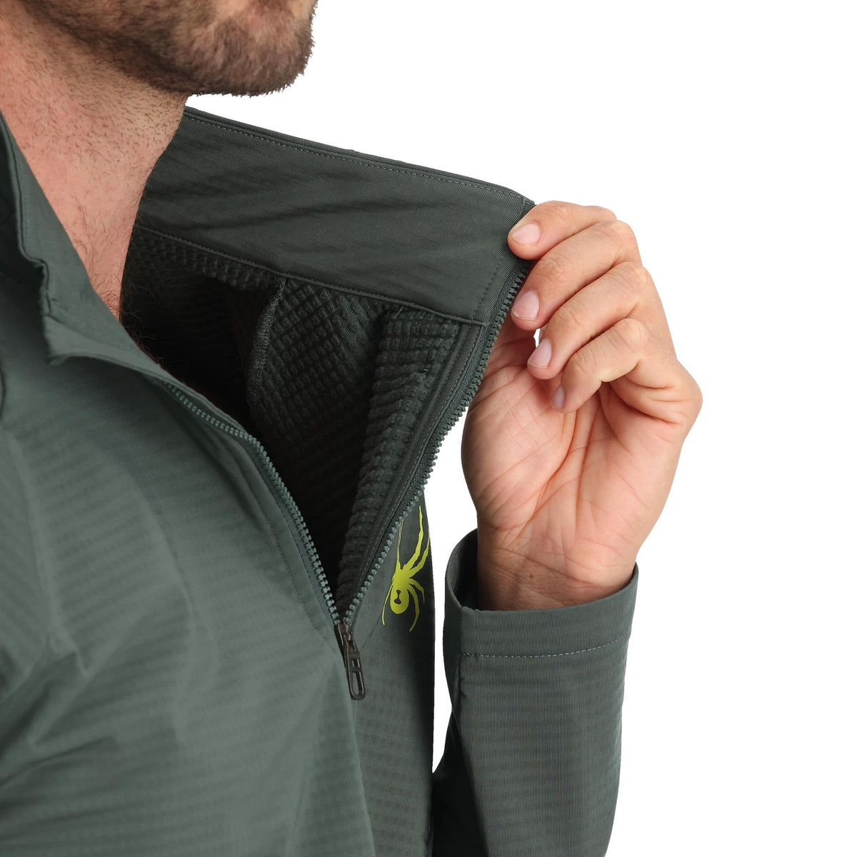 Men's GridWeb™ Half Zip Fleece - Dark Forest | Spyder