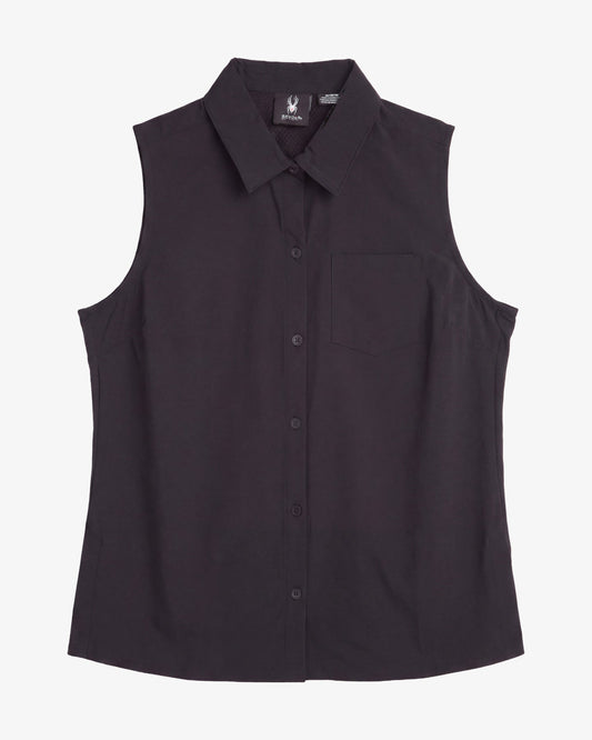 Women's Sleeveless Woven Top - Black | Spyder Tops