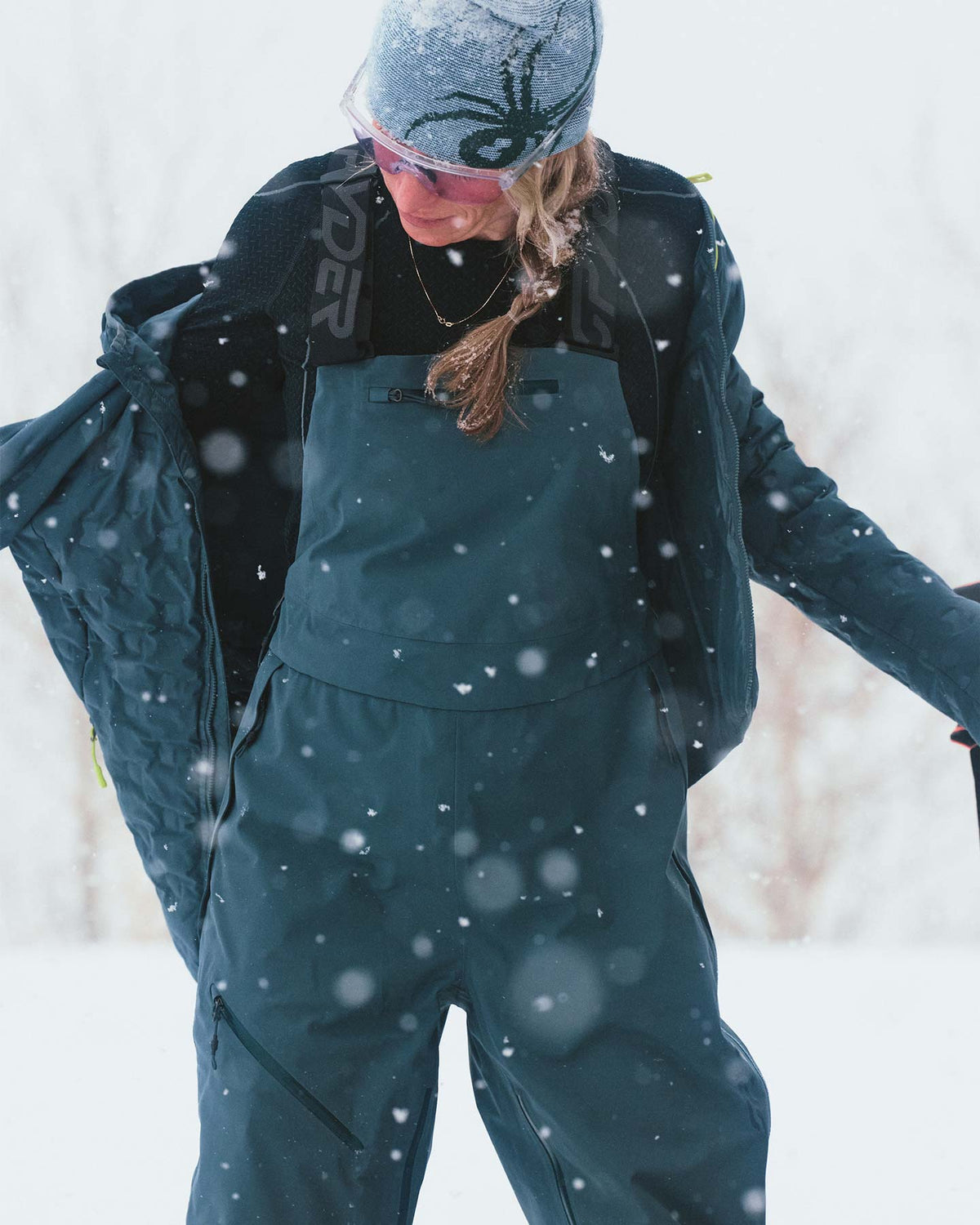 Women's Solitaire Bib Pants - Slate Blue | Spyder Bibs|Shells|Freeski