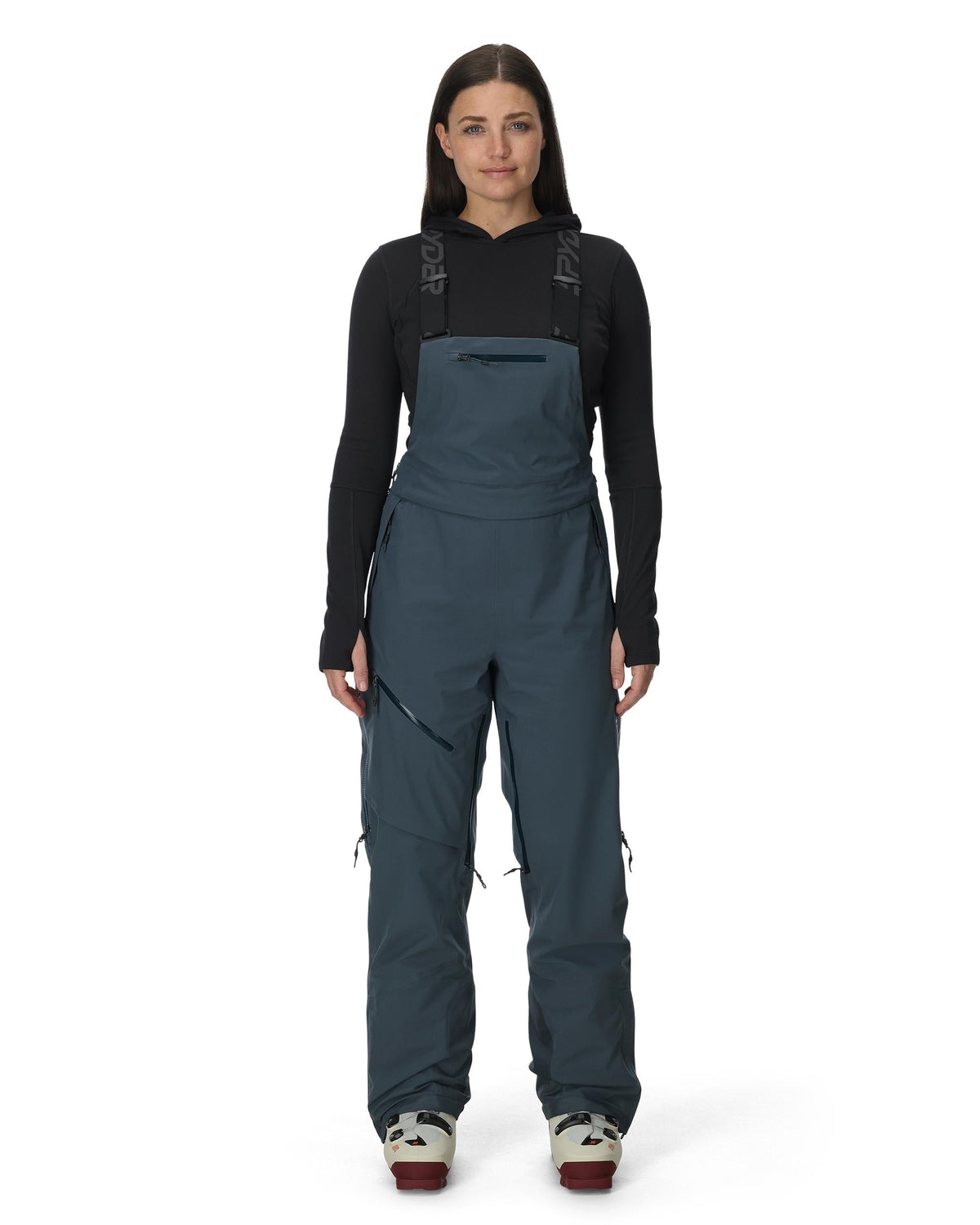 Women's Solitaire Bib Pants - Slate Blue | Spyder Bibs|Shells|Freeski