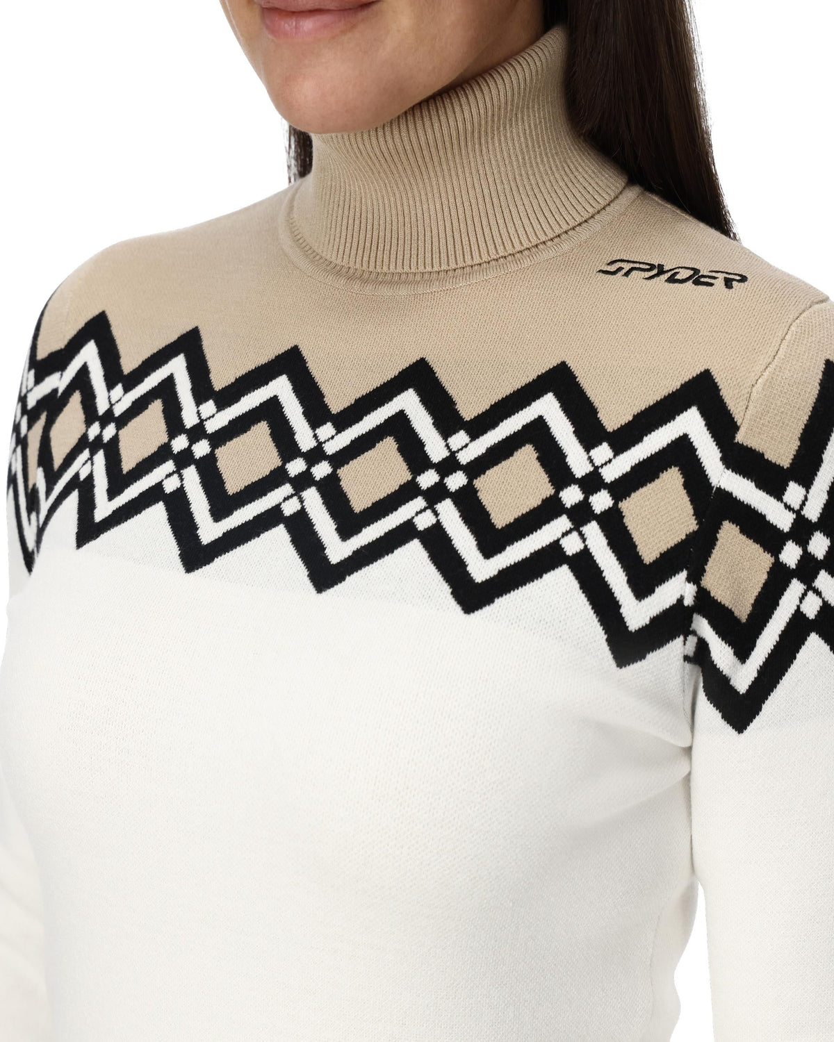 Womens Stellar Ski Sweater - White | Spyder Midlayers