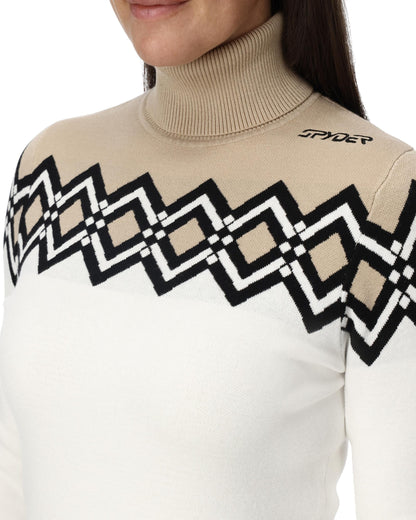 Womens Stellar Ski Sweater - White | Spyder Midlayers