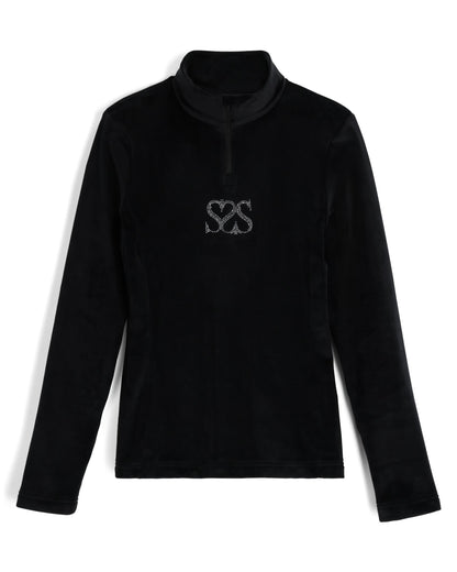 Women's Society Shimmer Bug Zip T-Neck - Society Black | Spyder Midlayers