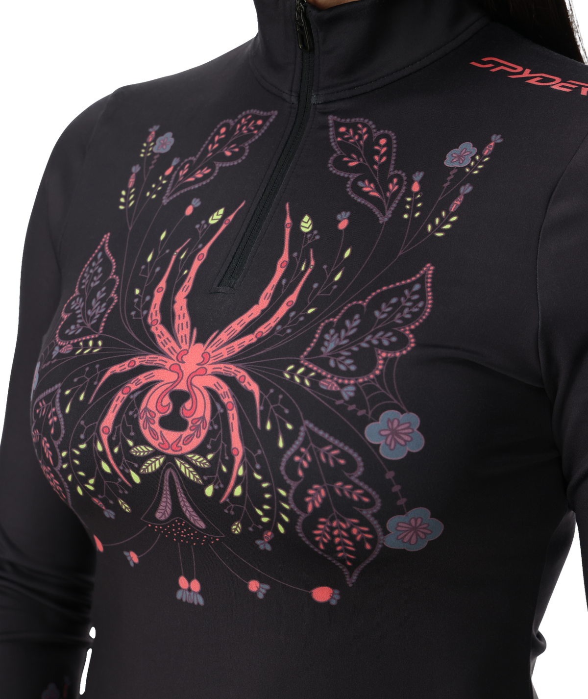 Women's Vivid Quarter Zip - Black | Spyder Baselayers