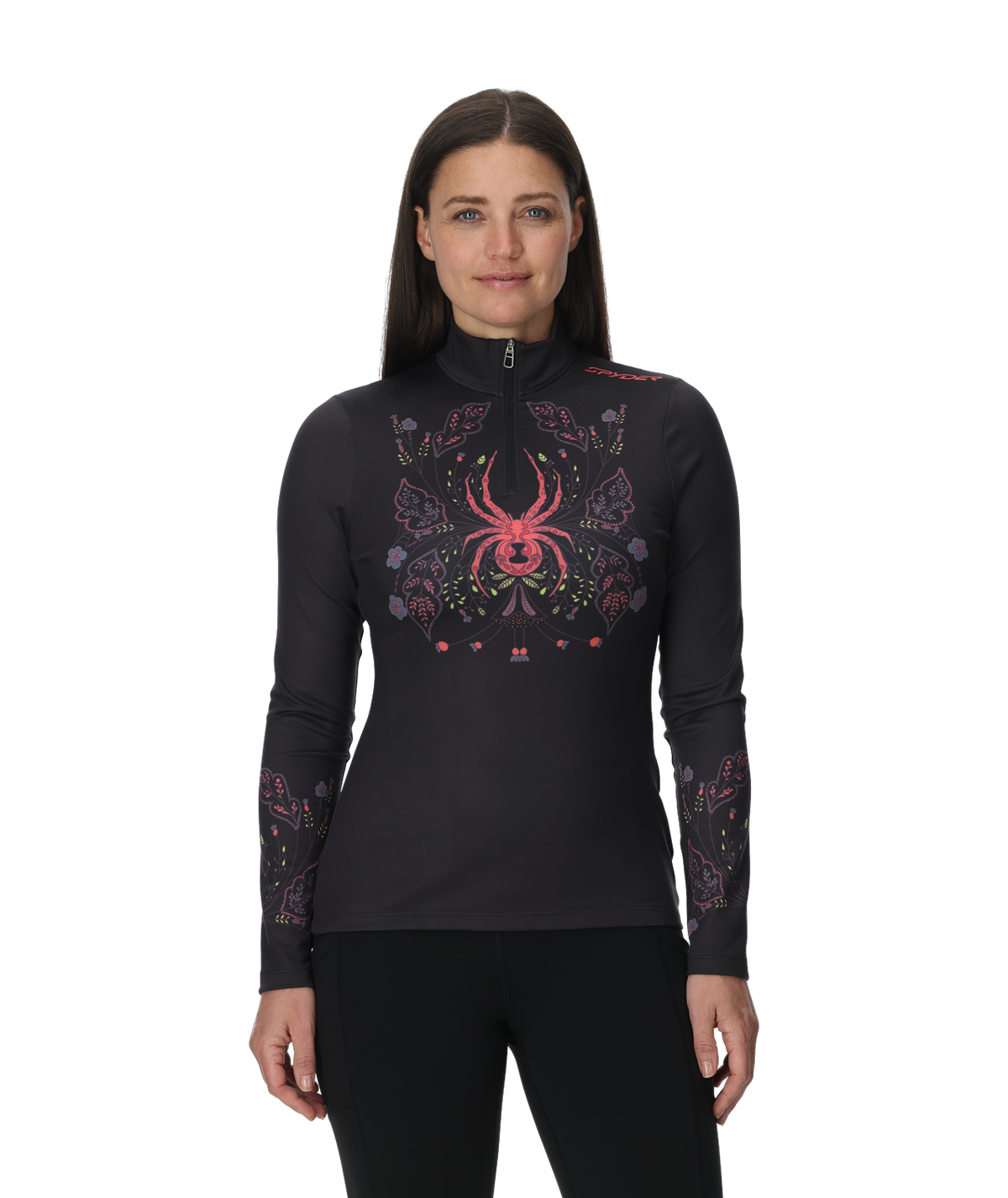 Women's Vivid Quarter Zip - Black | Spyder Baselayers