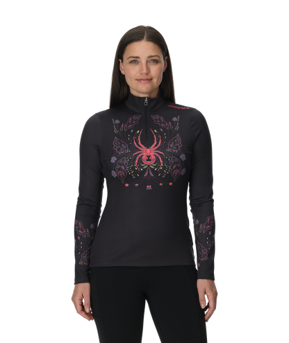 Women's Vivid Quarter Zip - Black | Spyder Baselayers