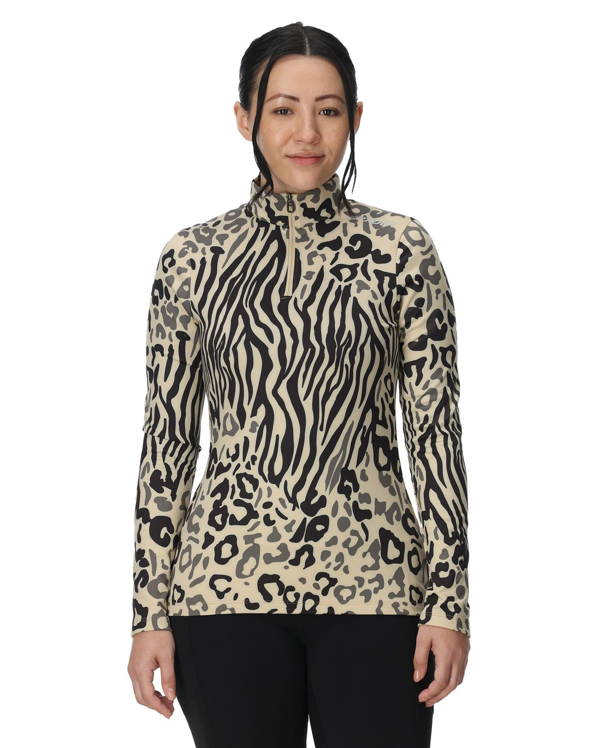Women's Vivid Half Zip T-Neck - Animal Print | Spyder Baselayers