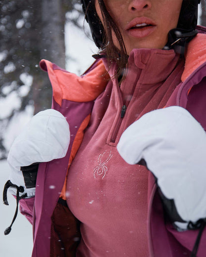 Women's Shimmer Bug Half Zip T-Neck - Acai | Spyder