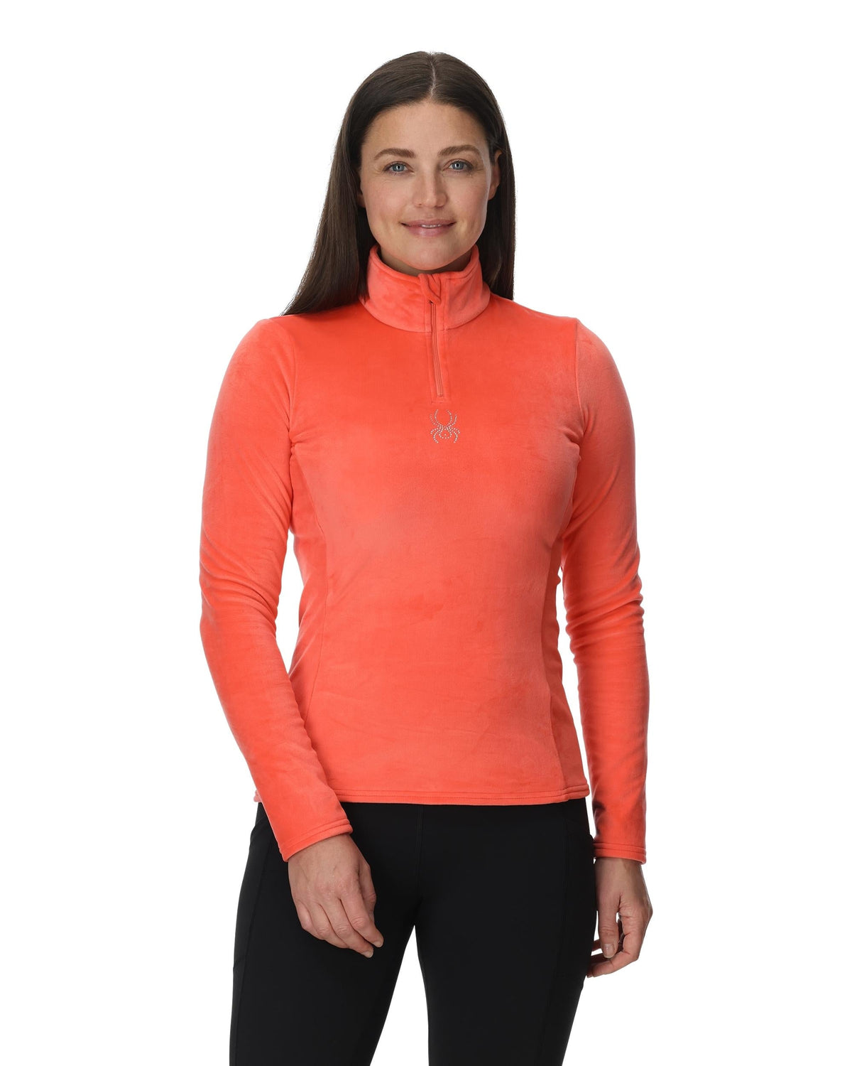 Women's Shimmer Bug Half Zip T-Neck - Coral Haze | Spyder