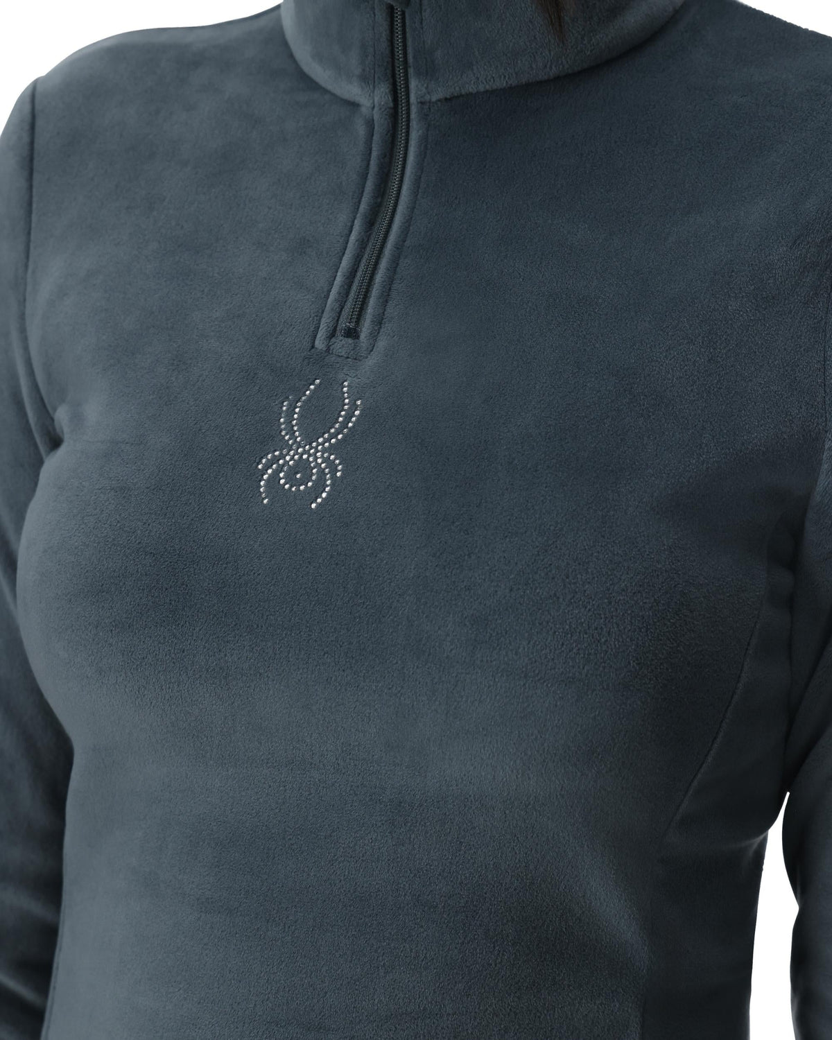 Women's Shimmer Bug Half Zip T-Neck - Slate Blue | Spyder