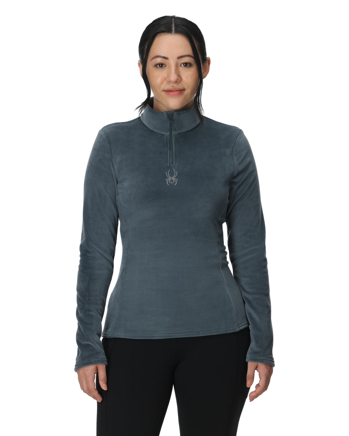 Women's Shimmer Bug Half Zip T-Neck - Slate Blue | Spyder