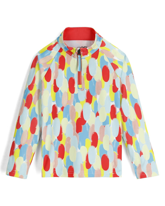 Little Girls Reflect Half Zip T-Neck - Coral Haze Sprinkles | Spyder Baselayers