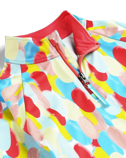 Little Girls Reflect Half Zip T-Neck - Coral Haze Sprinkles | Spyder Baselayers