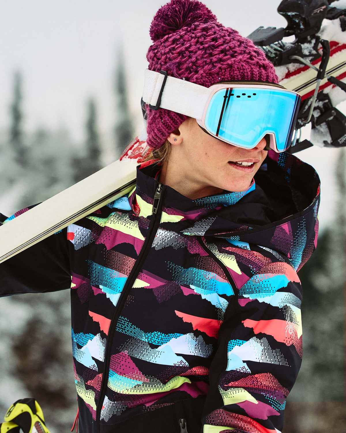 Girls' Conquer Jacket - Multi Mountain Print | Spyder