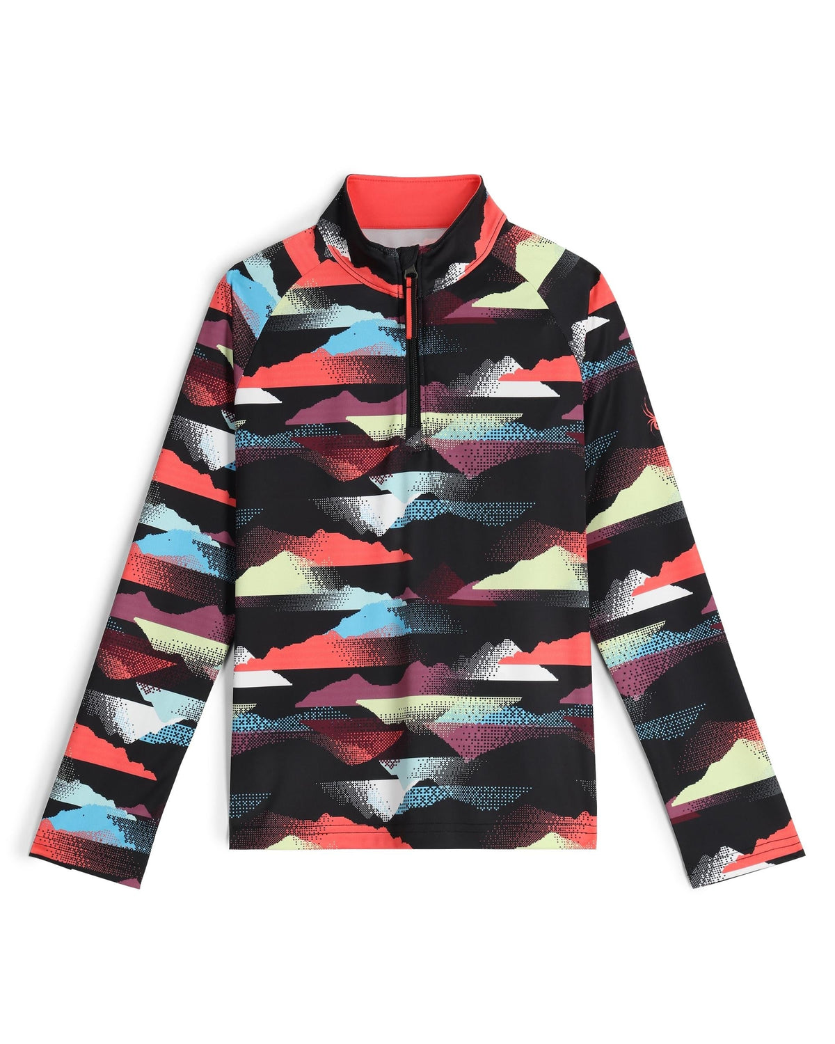 Girls' Surface Half Zip T-Neck - Multi Mountain Print | Spyder