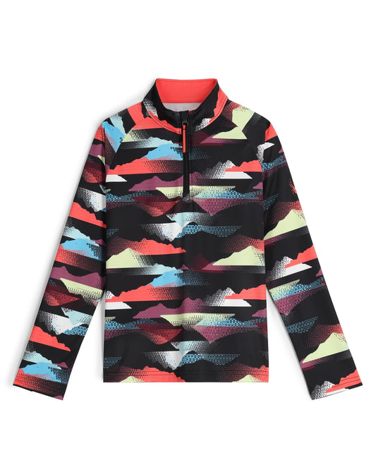 Girls' Surface Half Zip T-Neck - Multi Mountain Print | Spyder